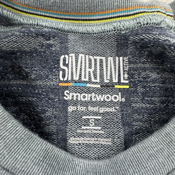 Smartwool Shirt Womens Small Gray Floral Intraknit Active Short Sleeve Merino - Picture 4 of 10